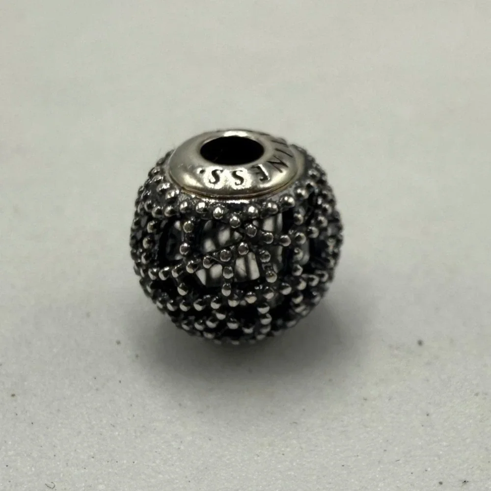 Pandora Happiness Charm Sterling Silver S925 ALE Beaded Openwork Bead 790468